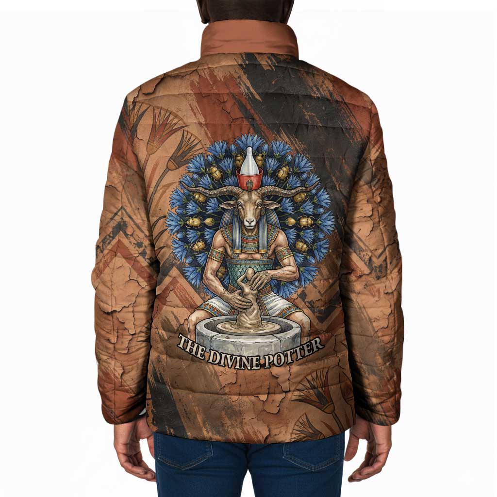 Khnum Padded Jacket Ancient Egyptian Earthy Cracked Papyrus - Divine Potter - African Pride
