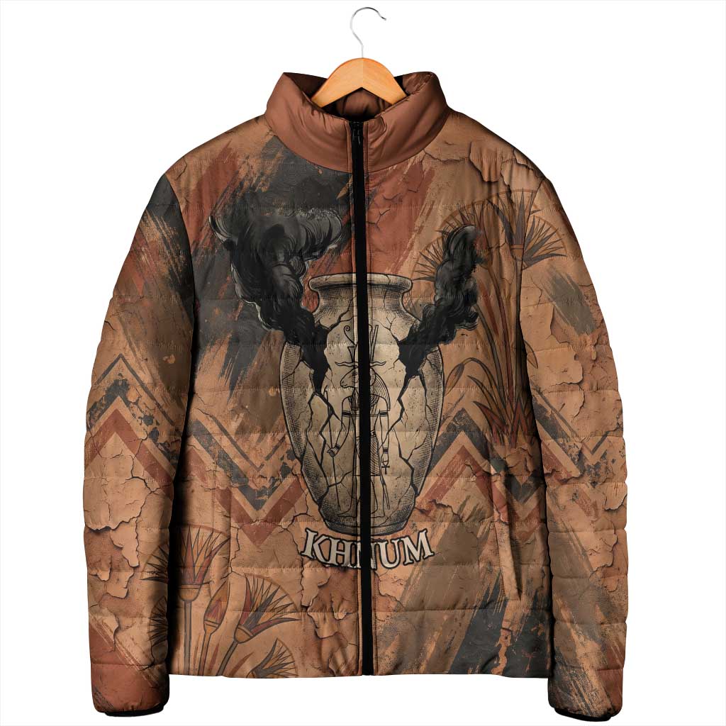 Khnum Padded Jacket Ancient Egyptian Earthy Cracked Papyrus - Divine Potter - African Pride
