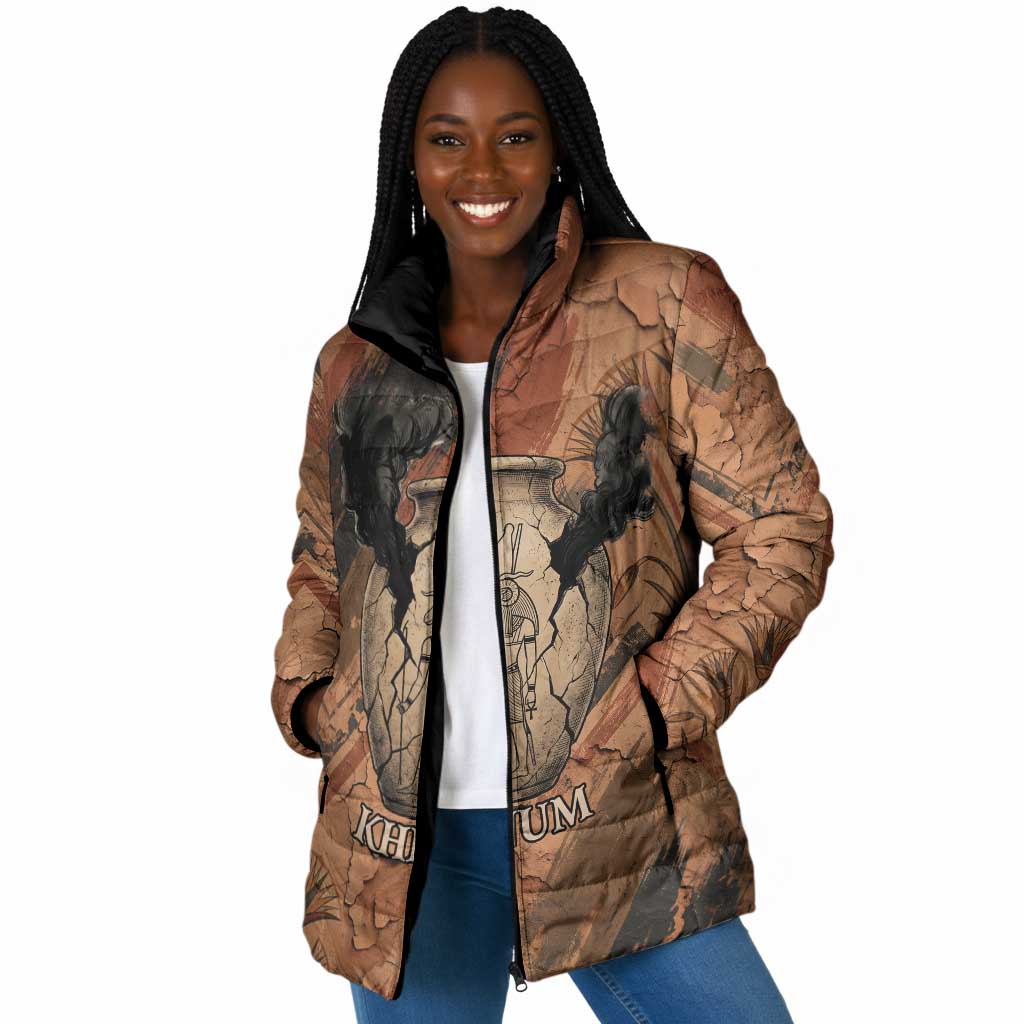 Khnum Padded Jacket Ancient Egyptian Earthy Cracked Papyrus - Divine Potter - African Pride