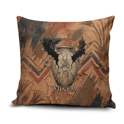 Khnum Pillow Cover Ancient Egyptian Earthy Cracked Papyrus - Divine Potter - African Pride
