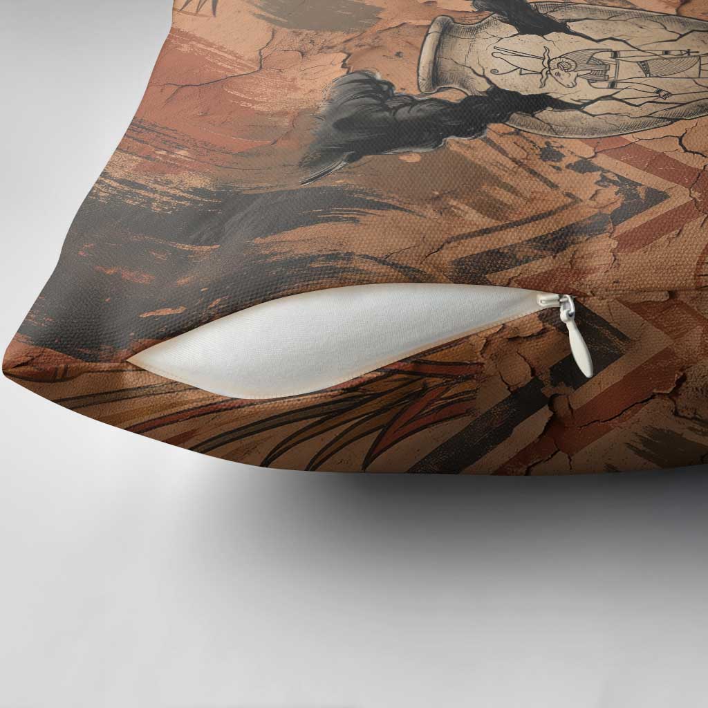 Khnum Pillow Cover Ancient Egyptian Earthy Cracked Papyrus - Divine Potter - African Pride