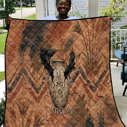 Khnum Quilt Ancient Egyptian Earthy Cracked Papyrus - Divine Potter - African Pride