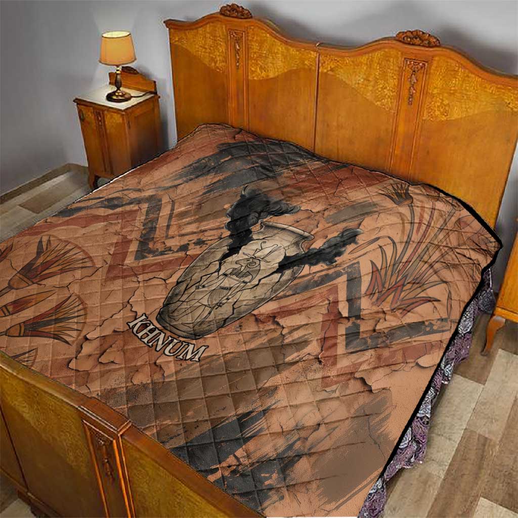 Khnum Quilt Ancient Egyptian Earthy Cracked Papyrus - Divine Potter - African Pride