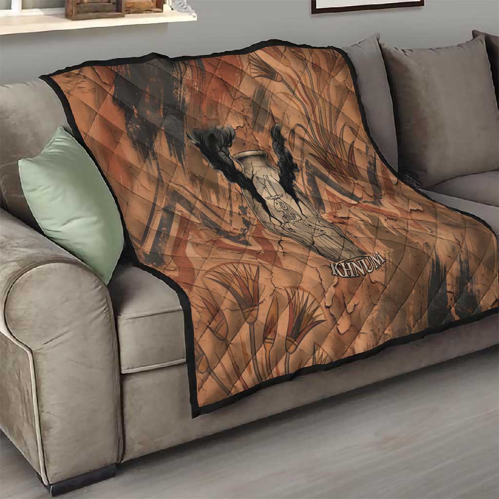 Khnum Quilt Ancient Egyptian Earthy Cracked Papyrus - Divine Potter - African Pride