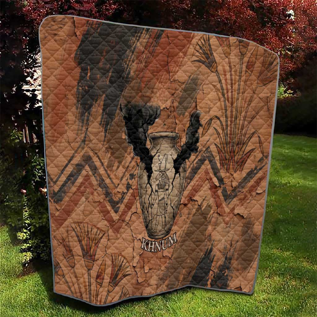 Khnum Quilt Ancient Egyptian Earthy Cracked Papyrus - Divine Potter - African Pride