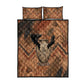 Khnum Quilt Bed Set Ancient Egyptian Earthy Cracked Papyrus - Divine Potter - African Pride