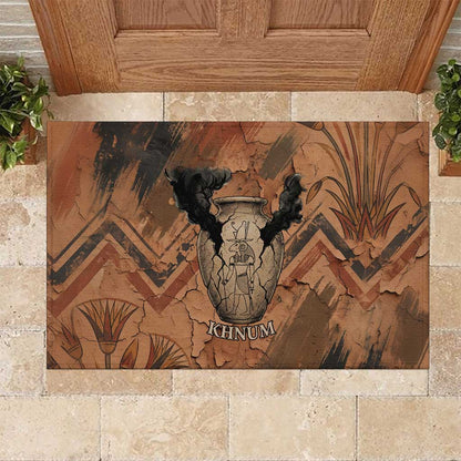 Khnum Rubber Doormat Ancient Egyptian Earthy Cracked Papyrus - Divine Potter - African Pride