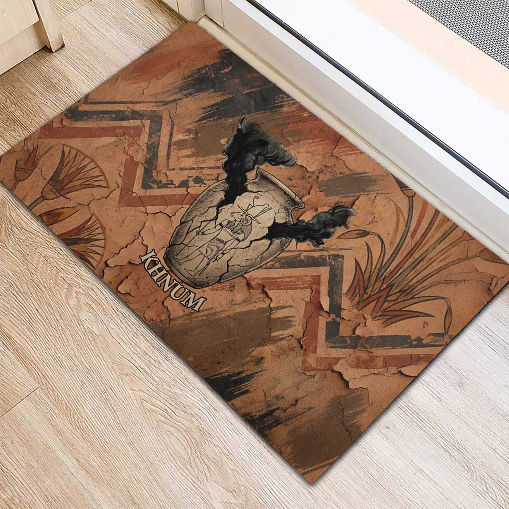 Khnum Rubber Doormat Ancient Egyptian Earthy Cracked Papyrus - Divine Potter - African Pride