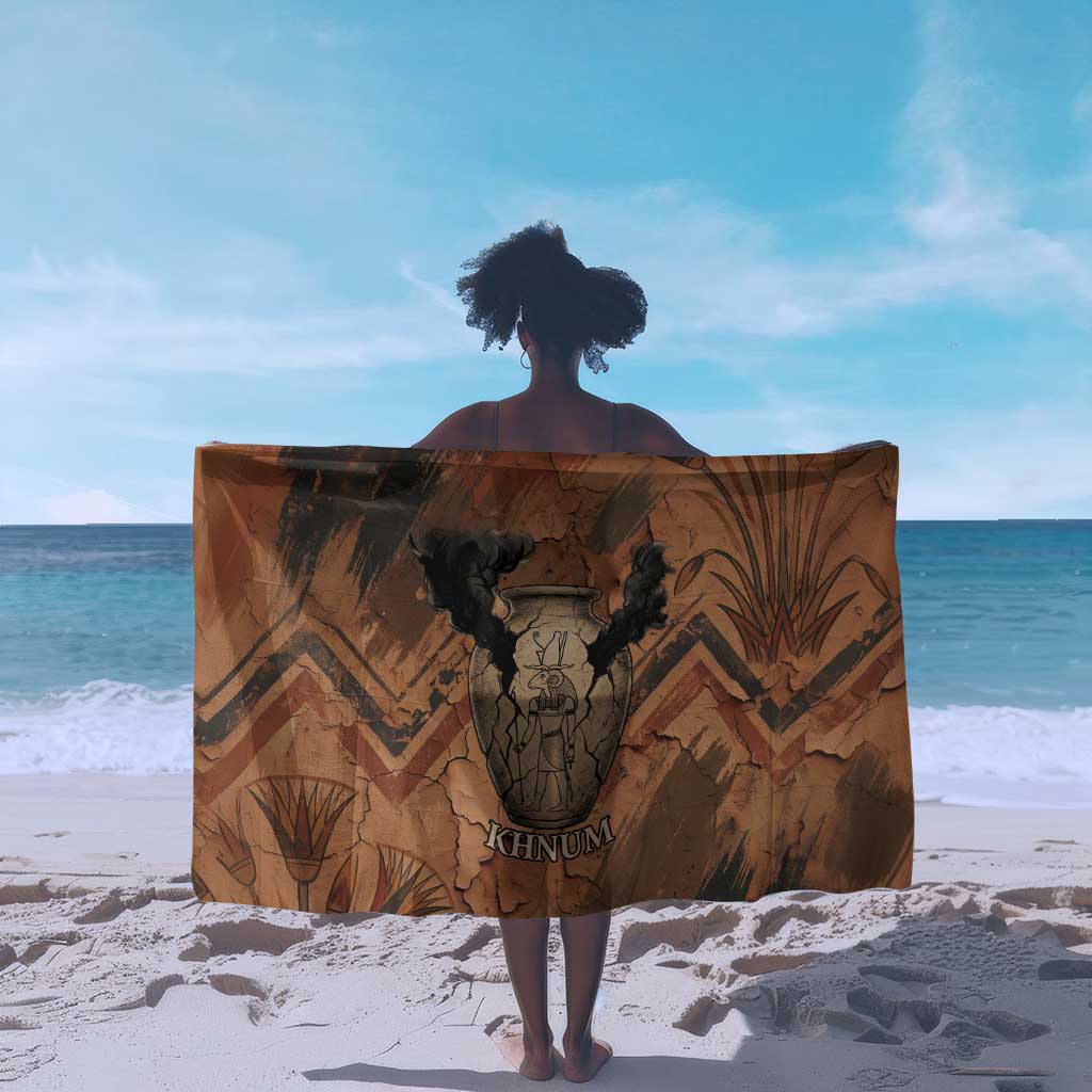 Khnum Sarong Ancient Egyptian Earthy Cracked Papyrus - Divine Potter - African Pride