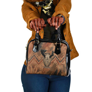 Khnum Shoulder Handbag Ancient Egyptian Earthy Cracked Papyrus - Divine Potter - African Pride