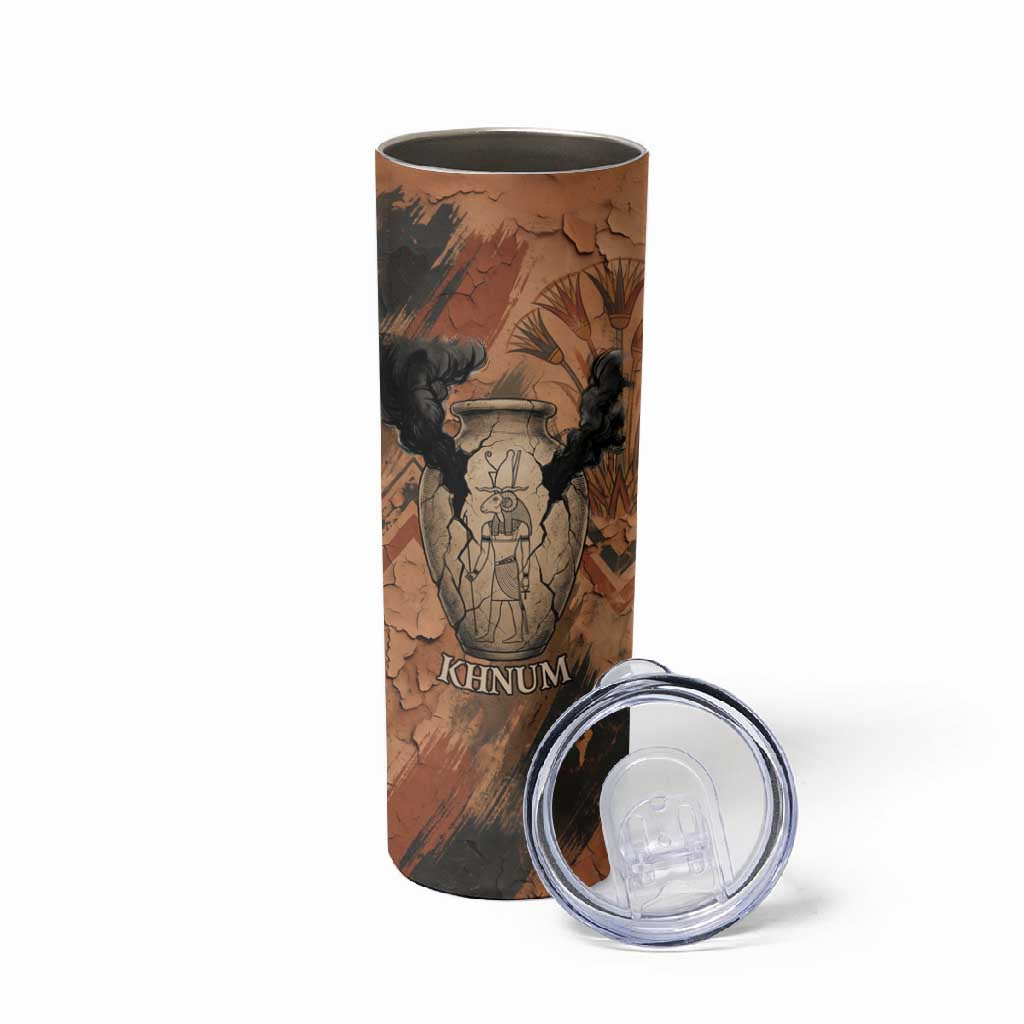 Khnum Skinny Tumbler Ancient Egyptian Earthy Cracked Papyrus - Divine Potter - African Pride