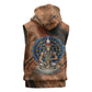 Khnum Sleeveless Hoodie Ancient Egyptian Earthy Cracked Papyrus - Divine Potter - African Pride