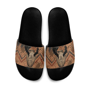 Khnum Slide Sandals Ancient Egyptian Earthy Cracked Papyrus - Divine Potter - African Pride