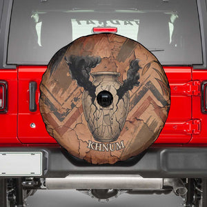 Khnum Spare Tire Cover Ancient Egyptian Earthy Cracked Papyrus - Divine Potter - African Pride