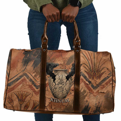 Khnum Travel Bag Ancient Egyptian Earthy Cracked Papyrus - Divine Potter - African Pride