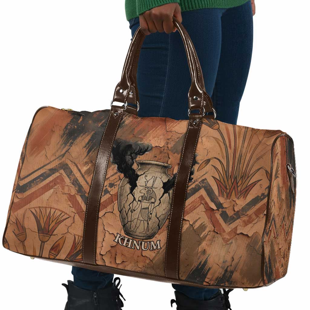 Khnum Travel Bag Ancient Egyptian Earthy Cracked Papyrus - Divine Potter - African Pride