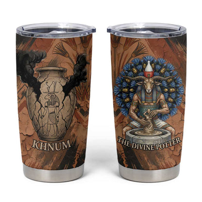 Khnum Tumbler Cup Ancient Egyptian Earthy Cracked Papyrus - Divine Potter - African Pride