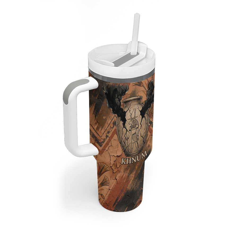 Khnum Tumbler With Handle Ancient Egyptian Earthy Cracked Papyrus - Divine Potter - African Pride