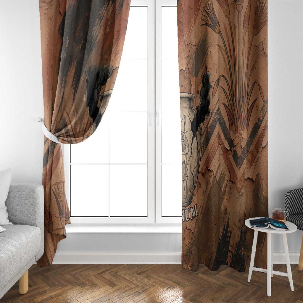 Khnum Window Curtain Ancient Egyptian Earthy Cracked Papyrus - Divine Potter - African Pride