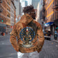 Khnum Zip Hoodie Ancient Egyptian Earthy Cracked Papyrus - Divine Potter - African Pride