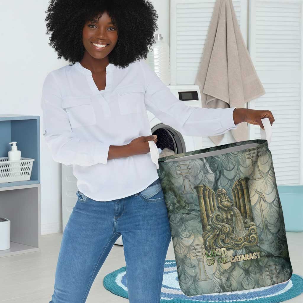 Khnum Ancient Egyptian Laundry Basket with Smoky Leaf, Ram Head Emblem, and Guardian of the Cataract - African Pride