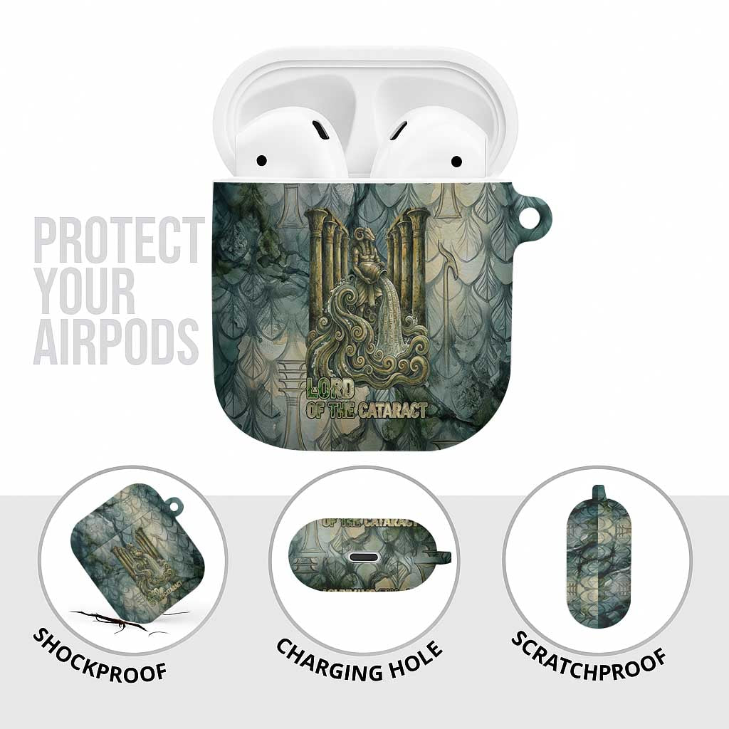 Khnum Ancient Egyptian AirPods Case with Smoky Leaf, Ram Head Emblem, and Guardian of the Cataract - African Pride
