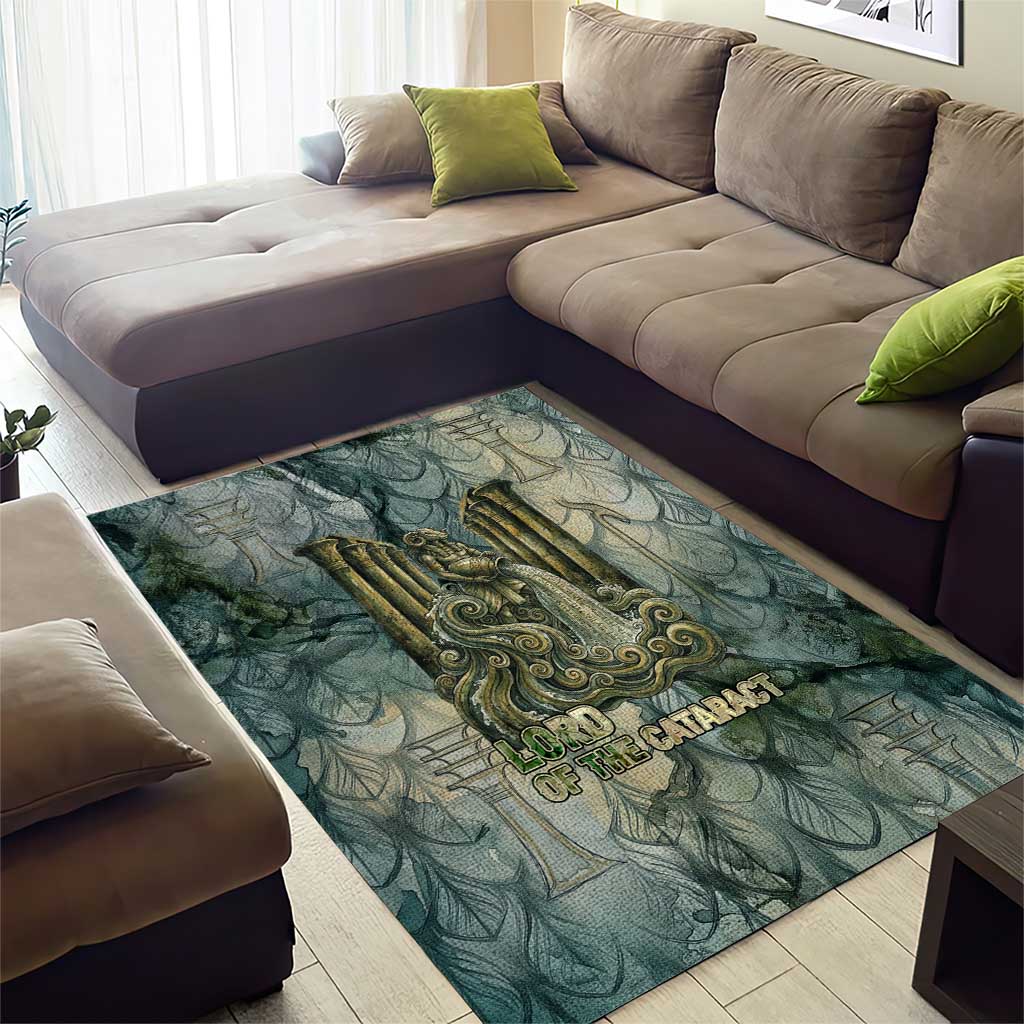Khnum Ancient Egyptian Area Rug with Smoky Leaf, Ram Head Emblem, and Guardian of the Cataract - African Pride