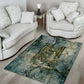 Khnum Ancient Egyptian Area Rug with Smoky Leaf, Ram Head Emblem, and Guardian of the Cataract - African Pride