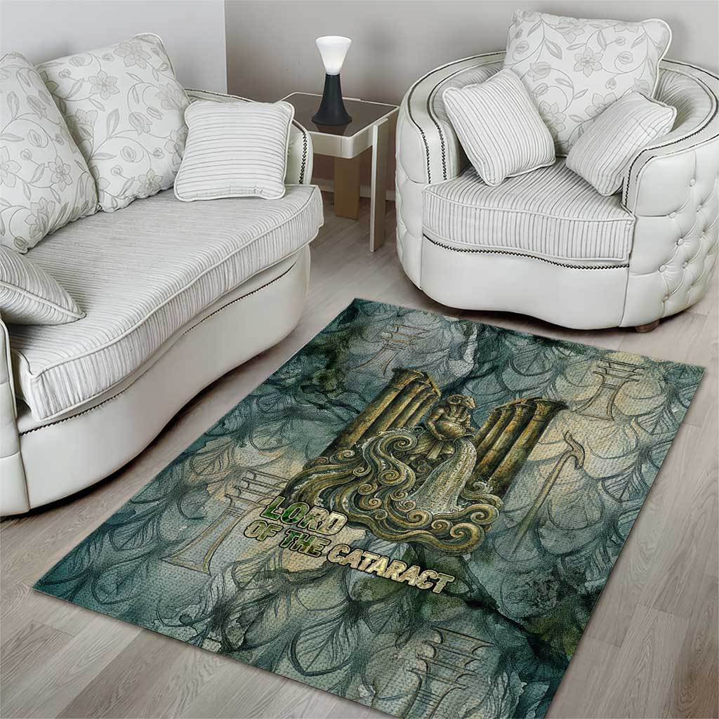 Khnum Ancient Egyptian Area Rug with Smoky Leaf, Ram Head Emblem, and Guardian of the Cataract - African Pride