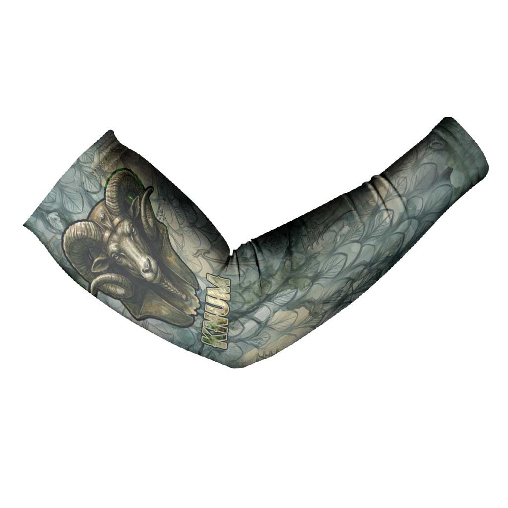 Khnum Ancient Egyptian Arm Sleeves with Smoky Leaf, Ram Head Emblem, and Guardian of the Cataract - African Pride