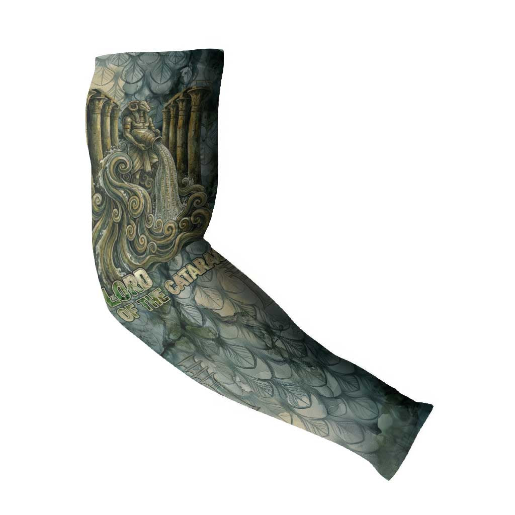 Khnum Ancient Egyptian Arm Sleeves with Smoky Leaf, Ram Head Emblem, and Guardian of the Cataract - African Pride