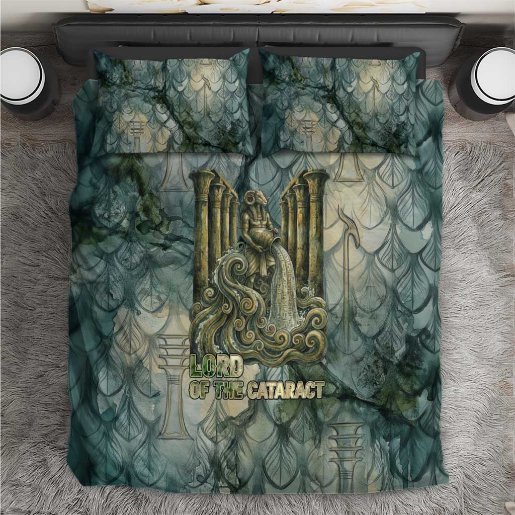 Khnum Ancient Egyptian Bedding Set with Smoky Leaf, Ram Head Emblem, and Guardian of the Cataract - African Pride