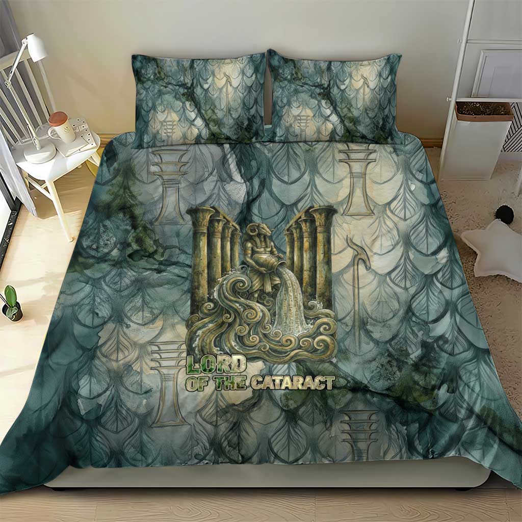 Khnum Ancient Egyptian Bedding Set with Smoky Leaf, Ram Head Emblem, and Guardian of the Cataract - African Pride
