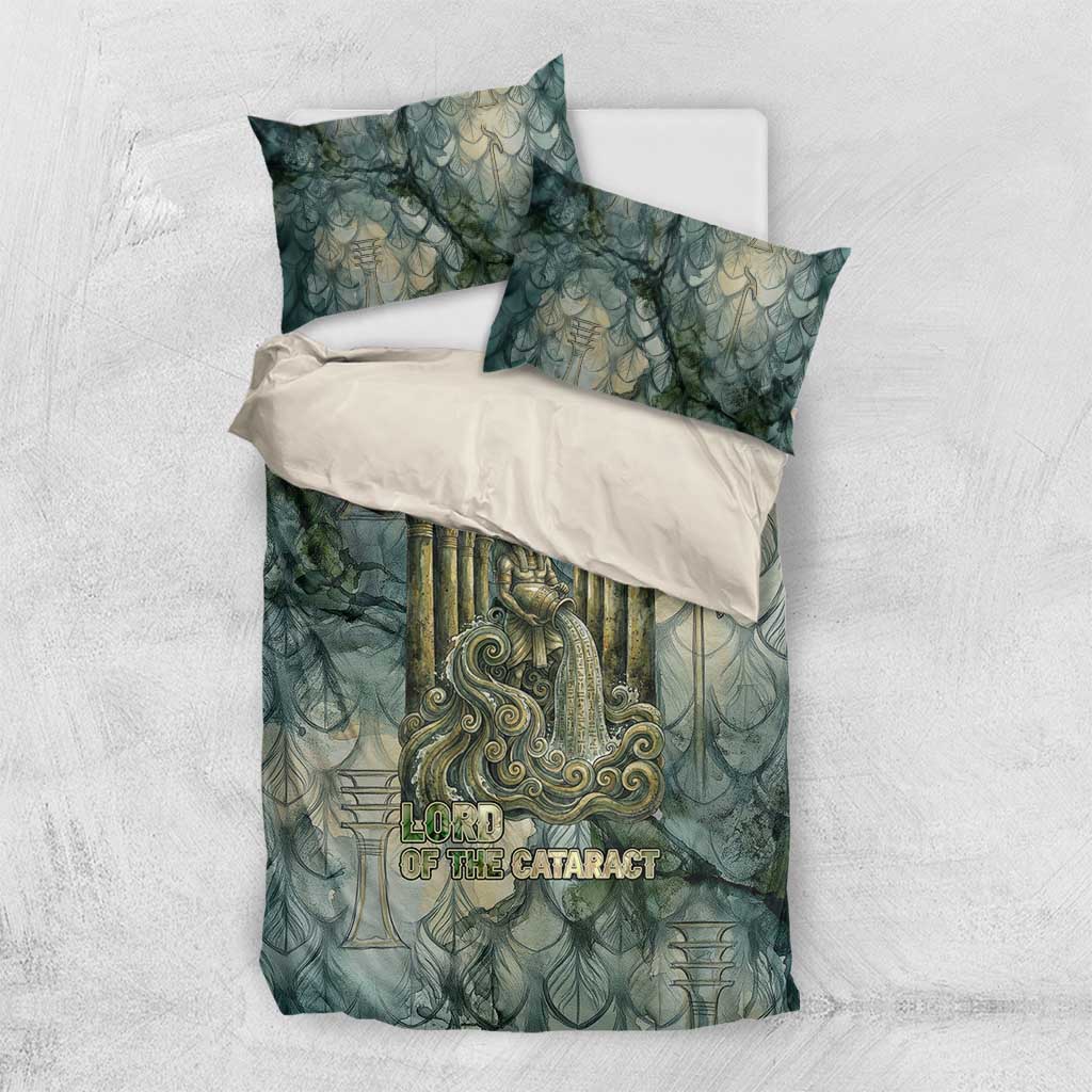 Khnum Ancient Egyptian Bedding Set with Smoky Leaf, Ram Head Emblem, and Guardian of the Cataract - African Pride