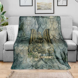 Khnum Ancient Egyptian Blanket with Smoky Leaf, Ram Head Emblem, and Guardian of the Cataract - African Pride