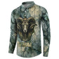 Khnum Ancient Egyptian Button Sweatshirt with Smoky Leaf, Ram Head Emblem, and Guardian of the Cataract