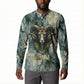 Khnum Ancient Egyptian Button Sweatshirt with Smoky Leaf, Ram Head Emblem, and Guardian of the Cataract