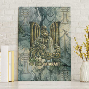 Khnum Ancient Egyptian Canvas Wall Art with Smoky Leaf, Ram Head Emblem, and Guardian of the Cataract - African Pride