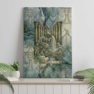 Khnum Ancient Egyptian Canvas Wall Art with Smoky Leaf, Ram Head Emblem, and Guardian of the Cataract - African Pride