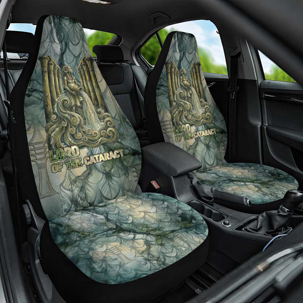 Khnum Ancient Egyptian Car Seat Cover with Smoky Leaf, Ram Head Emblem, and Guardian of the Cataract - African Pride