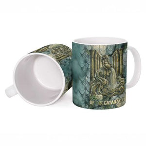 Khnum Ancient Egyptian Ceramic Mug with Smoky Leaf, Ram Head Emblem, and Guardian of the Cataract - African Pride