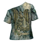 Khnum Ancient Egyptian Cross Shoulder Shirt with Smoky Leaf, Ram Head Emblem, and Guardian of the Cataract - African Pride