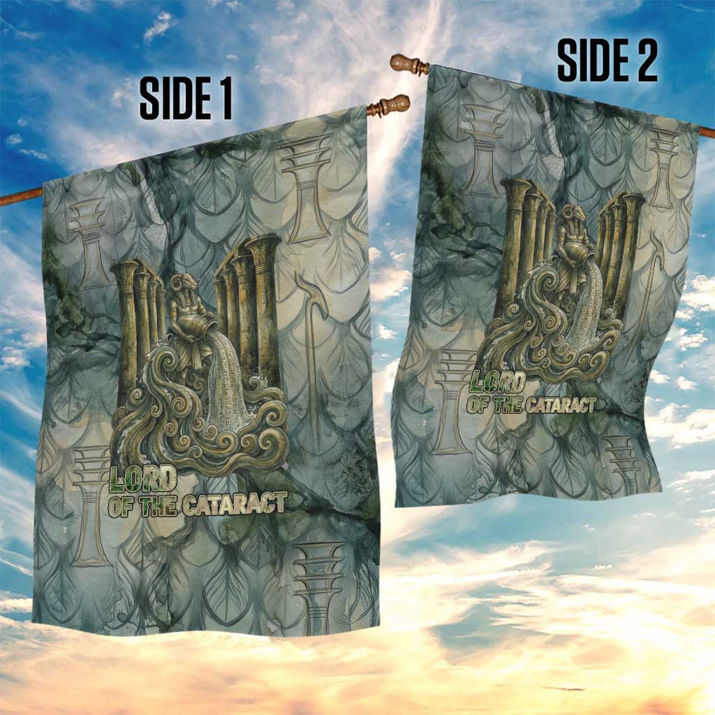 Khnum Ancient Egyptian Garden Flag with Smoky Leaf, Ram Head Emblem, and Guardian of the Cataract - African Pride