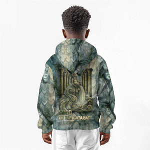 Khnum Ancient Egyptian Kid Hoodie with Smoky Leaf, Ram Head Emblem, and Guardian of the Cataract - African Pride