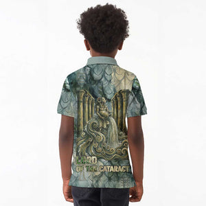Khnum Ancient Egyptian Kid Polo Shirt with Smoky Leaf, Ram Head Emblem, and Guardian of the Cataract - African Pride