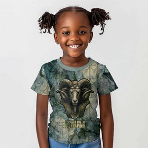 Khnum Ancient Egyptian Kid T shirt with Smoky Leaf, Ram Head Emblem, and Guardian of the Cataract - African Pride