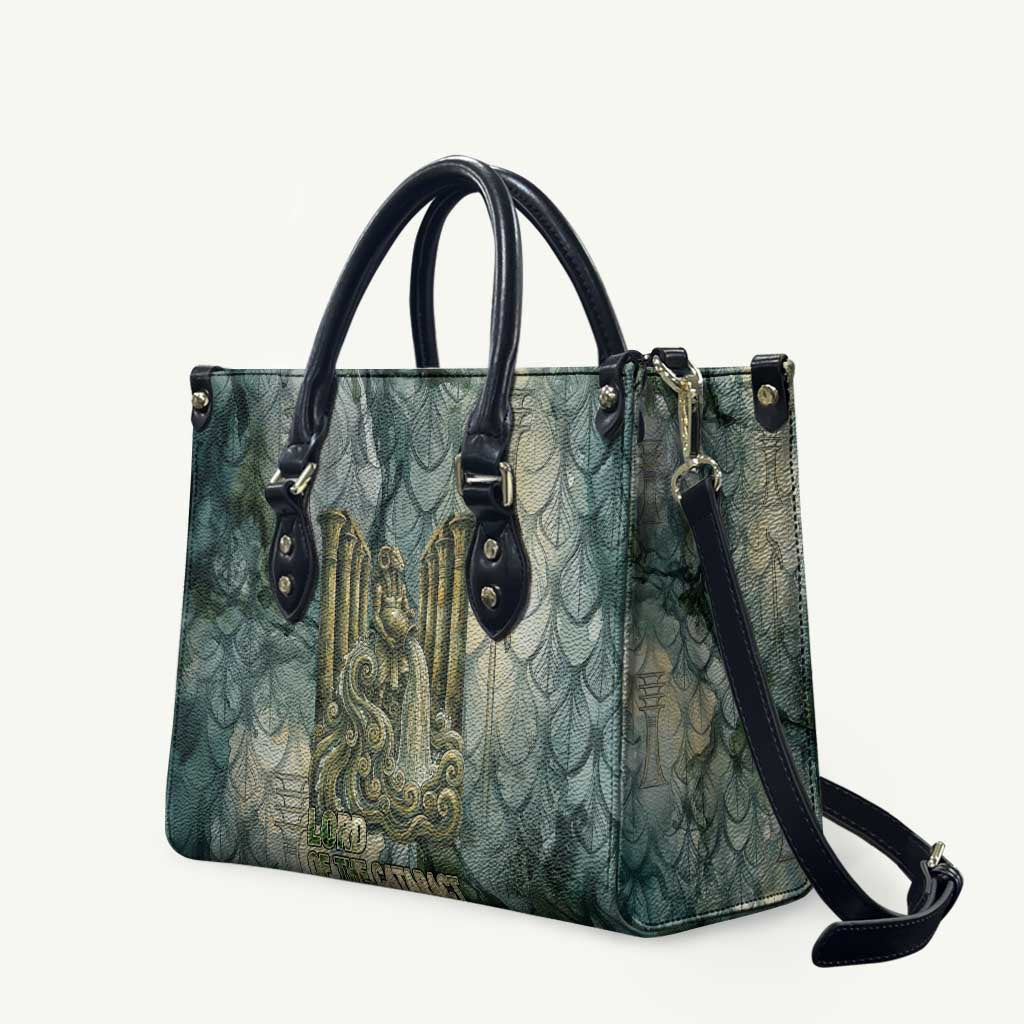 Khnum Ancient Egyptian Leather Bag with Smoky Leaf, Ram Head Emblem, and Guardian of the Cataract - African Pride
