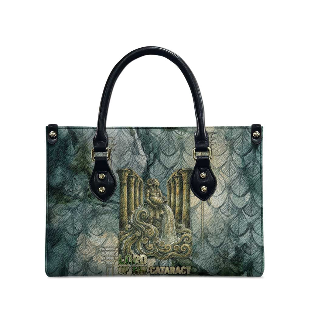 Khnum Ancient Egyptian Leather Bag with Smoky Leaf, Ram Head Emblem, and Guardian of the Cataract - African Pride