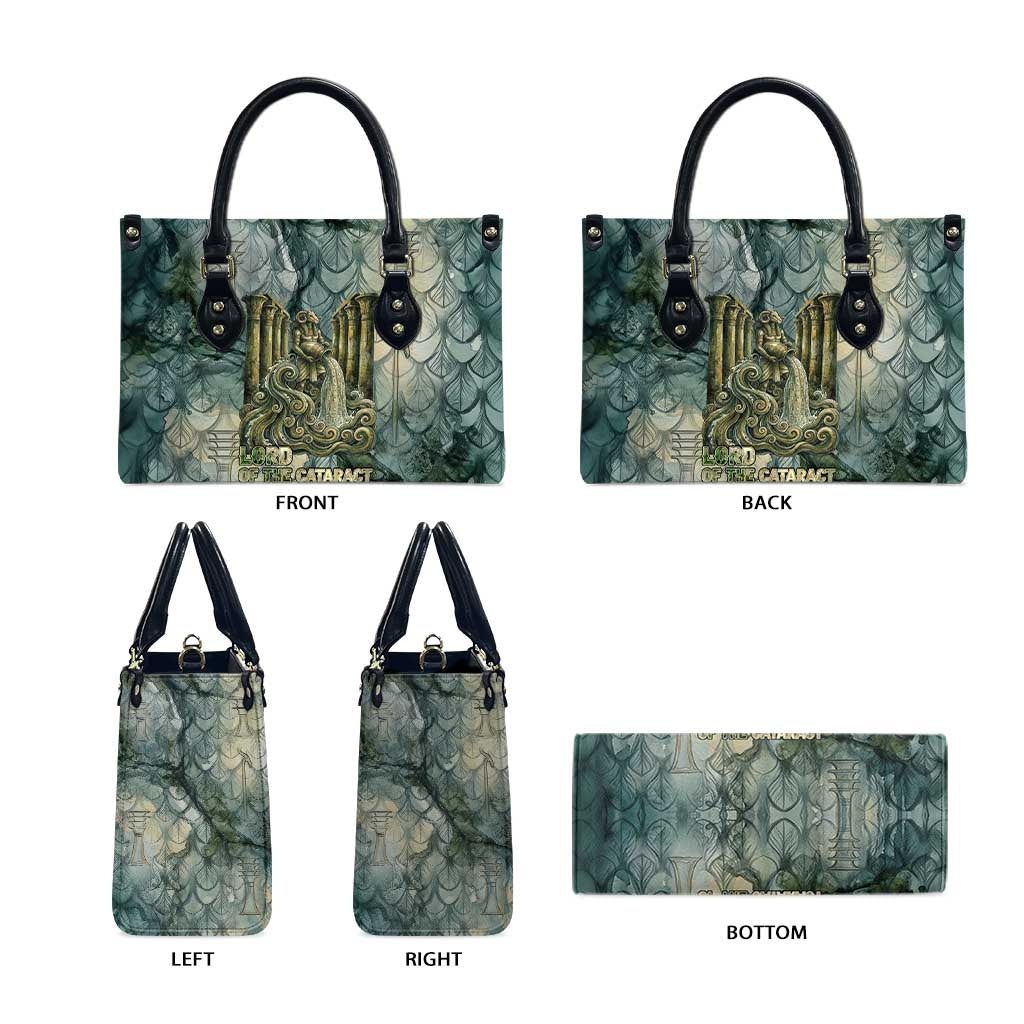Khnum Ancient Egyptian Leather Bag with Smoky Leaf, Ram Head Emblem, and Guardian of the Cataract - African Pride