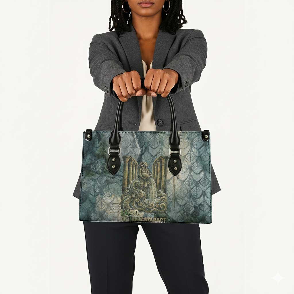 Khnum Ancient Egyptian Leather Bag with Smoky Leaf, Ram Head Emblem, and Guardian of the Cataract - African Pride